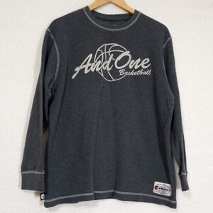 And1 Mirco Waffle Knit Men's Gray Long Sleeve Pullover Shirt